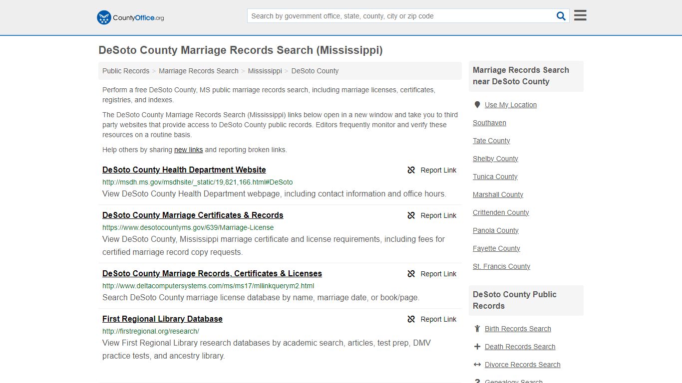 Marriage Records Search - DeSoto County, MS (Marriage Licenses ...